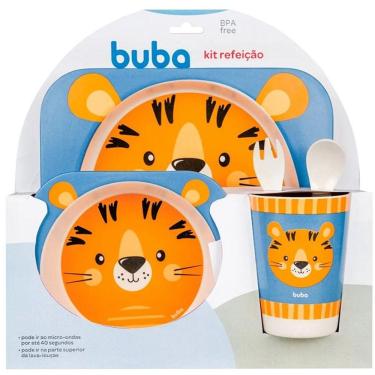 Imagem de Kit Infantil para Alimentaçao Bambu Bebe Animais 5 PÇS Buba
