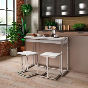 Imagem de Conjunto Sala De Jantar Tokyo Mesa DobráVel E 2 Banquetas