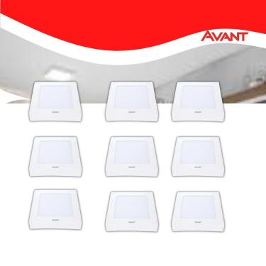 Imagem de Kit 10 Painel LED Plafon Sobrepor 12W Quadrado Luz Neutro