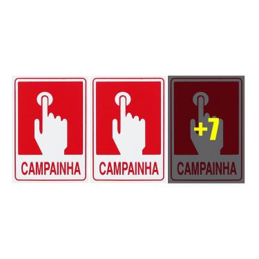 Imagem de Combo 10 Placas De Sinalização Campainha 10x15 Acesso - S-235 F9e