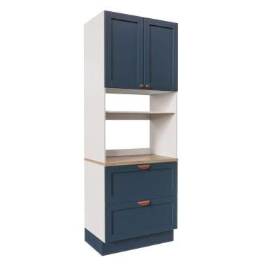 Imagem de Torre para Microondas Arizona CabeCasa MadeiraMadeira Branco/Azul