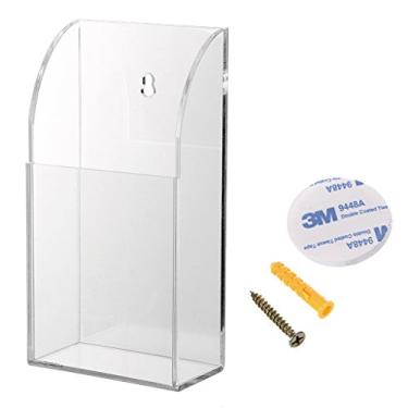 Imagem de (One Compartment) - Hipiwe Wall Mount Remote Control Holder Clear Acrylic Media Organiser Storage Box Coffee Table and Nightstand Convenient Remote Control Caddy (One Compartment)
