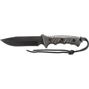 Imagem de Schrade Faca de lâmina fixa SCHF3N de 30,5 cm Full Tang de alto carbono S.S. com lâmina de ponta de clipe de 16,3 cm e alça Micarta para sobrevivência ao ar livre, acampamento e artesanato