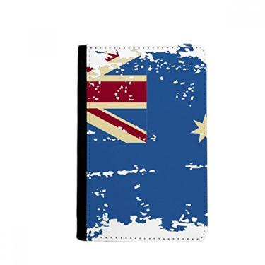 Imagem de Bandeira do sabor da Austrália Ilustração Retrô Porta Passaporte Notecase Burse Capa Carteira Bolsa Cartão, Multicolor