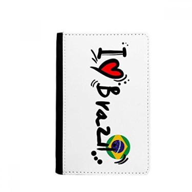 Imagem de I Love Brazil Word Flag Love Heart Illustration Passport Holder Notecase Burse Wallet Cover Card Purse, Multicolor