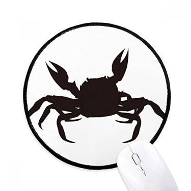 Imagem de DIYthinker Tapete de rato preto com organismo marinho illastrate de caranguejo para mesa de escritório tapete redondo para computador