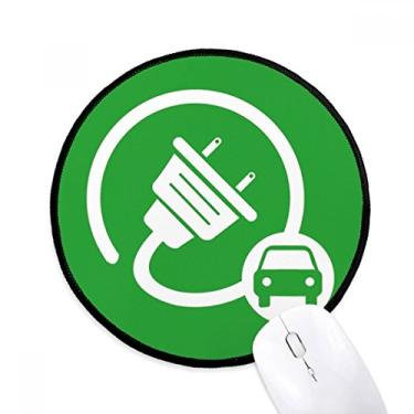 Imagem de Veículos de energia com plugue grande protegem o meio ambiente mouse pad desktop escritório tapete redondo para computador