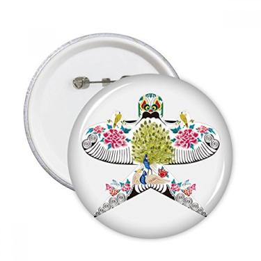 Imagem de Kite Cultura Chinesa Padrão Tradicional Pinos Redondos Emblema Botão Decoração Acessório 5 peças