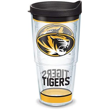 Imagem de Tervis Copo isolado feito nos EUA com parede dupla University of Missouri Tigers mantém as bebidas frias e quentes, 700 ml, tradicional