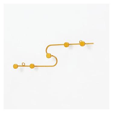Imagem de KIZQYN Ganchos de casaco simples criativo metal decorativo gancho nórdico decoração de parede de casa quarto varanda banheiro prático porta de pendurar na parede gancho traseiro rack de casaco montado na parede (cor: D)