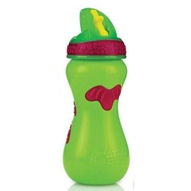 Imagem de Copo Gator Grip Canudo Rígido 450ml + 18m Verde/Rosa Nuby