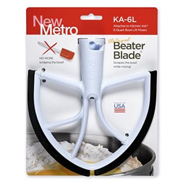 Imagem de New Metro KA-6LBK Lâmina de batedor original, compatível com batedeira KitchenAid de 6 e 7 litros, preta