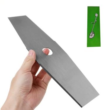 Imagem de 3 Facas Lâmina Roçadeira 2 Pontas 350mm Furo 1pol 25,4mm 2mm + Adaptador 20mm