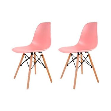 Imagem de Conjunto 2 Cadeiras Eames Pp Rosa - La Mobilia