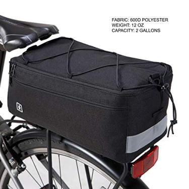 Imagem de Sahoo Bolsa térmica para bicicletas, bolsa térmica para bagageiro de bicicleta para itens quentes ou frios, capacidade de 8 litros com tiras refletivas, feita pela Roswheel 142001