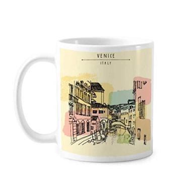 Imagem de Caneca de cerâmica com estampa de marco da alfândega da Itália Venice Copos de porcelana de café