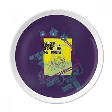 Imagem de Prato de montanha-russa de porcelana decorativa para parque de diversões. Prato de jantar