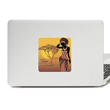 Imagem de Vestido feminino preto African Savanna Decalque Vinil Paster Laptop Adesivo Decoração PC