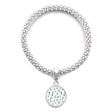 Imagem de DIYthinker Pulseira de prata com pingente de prata para esportes de inverno, esqui, atleta e ilustração de desenho animado
