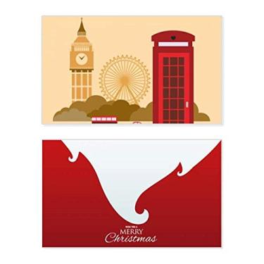 Imagem de I Love London Bandeira dos Correios do Reino Unido Mark Holiday Merry Christmas Cartões de parabéns Mensagem de Natal