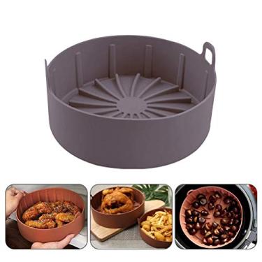 Imagem de Nova Fritadeira de Ar Fritadeira de Silicone Multifuncional Almofada de Silicone Instant Pot Acessórios Redondo um 19cm café
