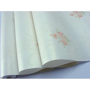 Imagem de Papel de Parede - Branco com Desenhos de Flores - Rolo com 10m x 53cm - LMS-PPY-YW81-54001