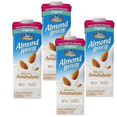 Imagem de Leite Vegetal de Amêndoas Sem Açúcar Almond Breeze 4 unidades de 1 litro