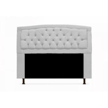 Imagem de Cabeceira Geovana Para Cama Box Solteiro 90 cm Suede Branco - LM DECOR