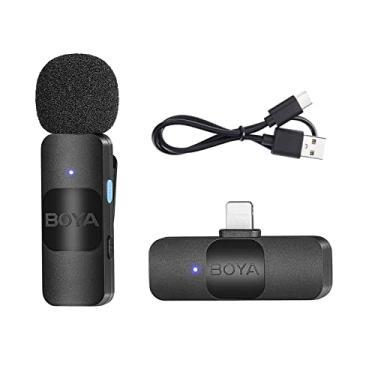 Imagem de Galori BY-V1 One-Trigger-One 2.4G Wireless Microphone System Clip-on Phone Microphone Omnidirecional Mini Lapel Mic Emparelhamento Automático Redução Inteligente de Ruído 50M Substituição da Faixa de