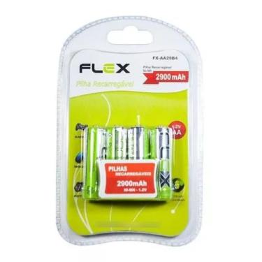 Imagem de Pilhas Aa Recarregável 2900 mAh Flex Gold 4 Unidades