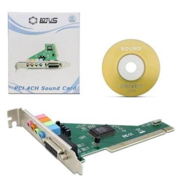 Imagem de Placa De Som Pci Áudio 4 Canais Reposição Com Cd