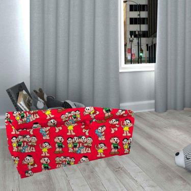 Imagem de Bau puff 80 organizador porta treco brinquedos sapatos infantil multiuso 