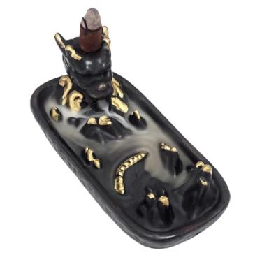 Imagem de Incensário Cascata Cone Dragão Na Montanha + 1 Incenso Cone (Preto)