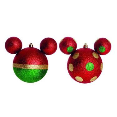 Imagem de Bola De Natal Mickey Disney P/Pendurar Árvore Natal 6Pçs - Cromus