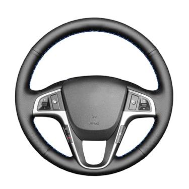 Imagem de Capa de volante, para Hyundai Verna 2010-2016, personalize couro costurado à mão DIY