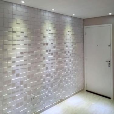 Imagem de Kit 40 Placas PVC 3d Revestimento De Parede Decorativa 25x25cm Cobre 2,50m² (Pixel)