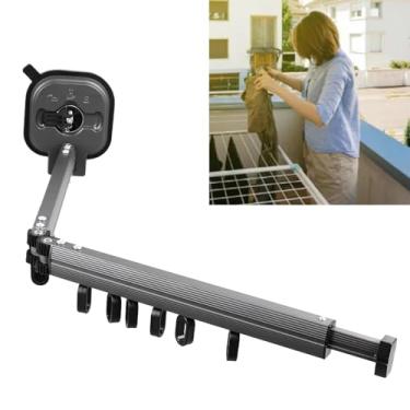 Imagem de Cremalheira de Secagem de Roupa Fixada na Parede, Rack de Secagem de Roupas Retrátil, à Prova de Vento, Montagem na Parede, Economizador de Espaço Com Ventos