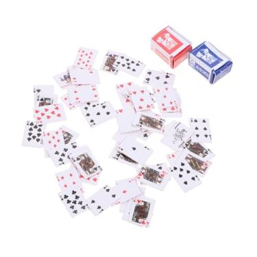 Imagem de Toyvian 2 Peças 1:12 pôquer menor cartões de pôquer criativos mini brinquedo infantil brinquedo criança tally ho jogando cartas jogo de tabuleiro pôquer jogo de cartas polegar
