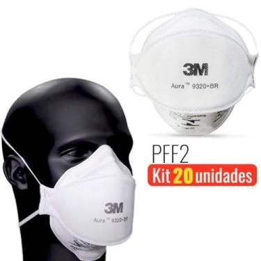Imagem de 3m Máscara Respirador Pff-2 Aura 9320+br Kit Com 20 Unidades