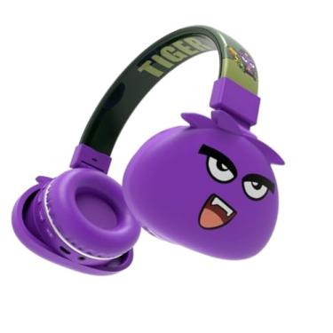 Imagem de Headset Wireless Fone Infantil Bluetooth Monsters Cartoon Dobrável Sem Fio para Crianças (Roxo)
