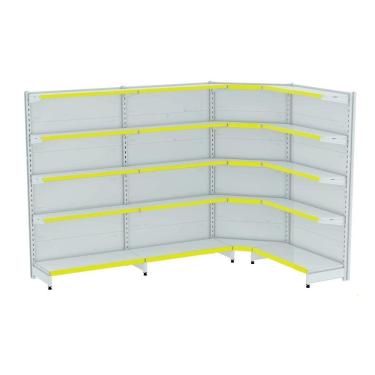 Imagem de Gondola Parede 170 Fit Ate 3 Metros 1 Canto Branco 20b Pe Am