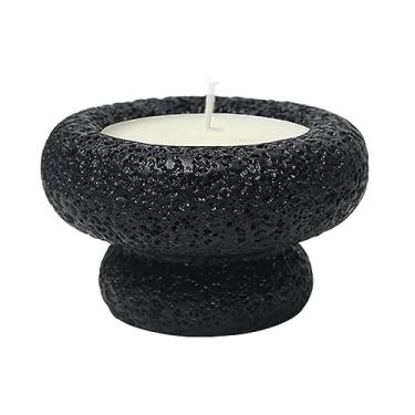 Imagem de 2 peças Nordic Minimalista Criativo Copo de Cimento Aromaterapia Quarto Auxiliar de Sono Infundido com Cera de Soja - Essência Laranja Bitter Preta