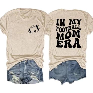 Imagem de Camiseta para mamãe feminina Mom Life Graphic Tees Casual Cute Mother's Day Tops for Mommy, Bege - 3, G