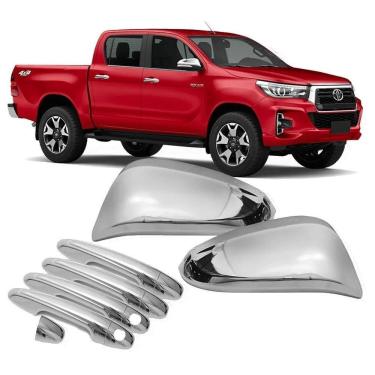 Imagem de Aplique capa cromada retrovisor maçanetas toyota hilux 2022