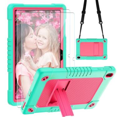 Imagem de FIEWESEY Capa para tablet Walmart ONN 10.1 polegadas Gen 4 com 2 peças protetoras de tela, capa infantil resistente à prova de choque com suporte e alça de ombro para Onn 25.7 cm 2024 modelo 100135925