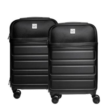 Imagem de Gshield Kit 2 Malas de Bordo Armor para Viagem Padrão ANAC com Bolso para Notebook, Leve e Resistente, Preta