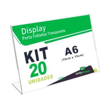 Imagem de Display Porta Folheto Toten Mesa Balcão Em Acrílico PS A6 Horizontal L (15)