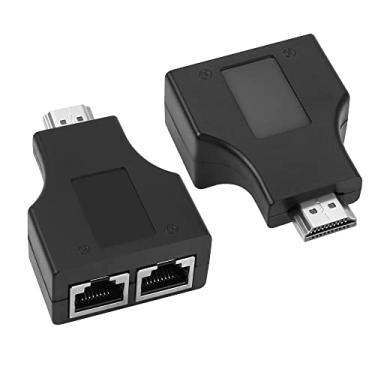 Imagem de QIANRENON Adaptador extensor de rede HDMI para RJ45 HDMI para repetidor conversor de rede RJ45 duplo da Cat 5e/6 1080p até 30 m para PS3 HDTV STB HDCP 2 peças