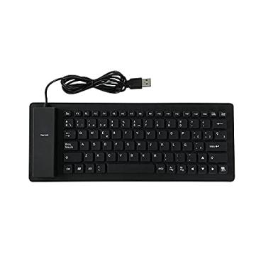 Imagem de Teclado de Silicone Com Fio USB de 84 Teclas Dobrável Portátil Teclado Macio USB Silencioso à Prova D'água Teclado à Prova de Poeira Preto para Escritório Doméstico