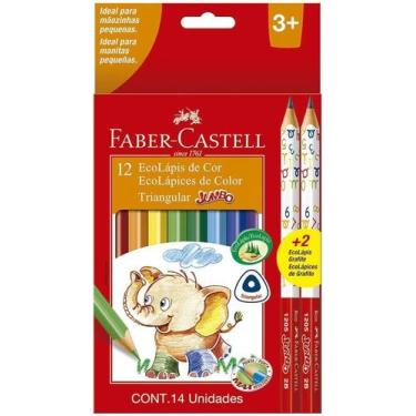 Imagem de Lápis de cor Faber Castell jumbo triangular com 12 cores
